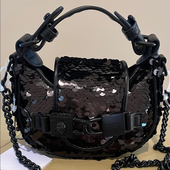Kurt Geiger Black Sequin Crossbody Bag NWT - Picture 3 of 7